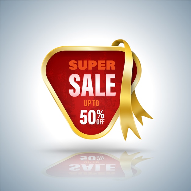 Super sale banner  3D style