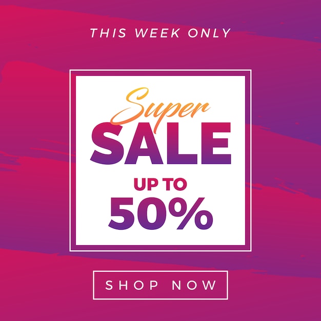 Super sale banner 50%  off