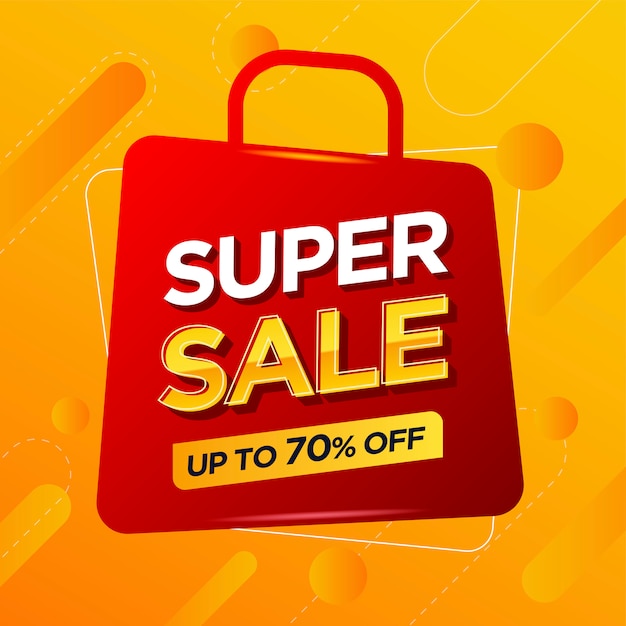 Super sale banner design template