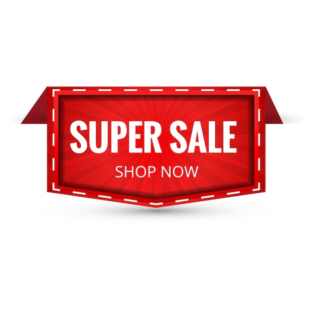 Vector super sale banner design. vector illustration