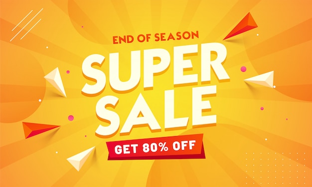 Vector super sale banner. end of season