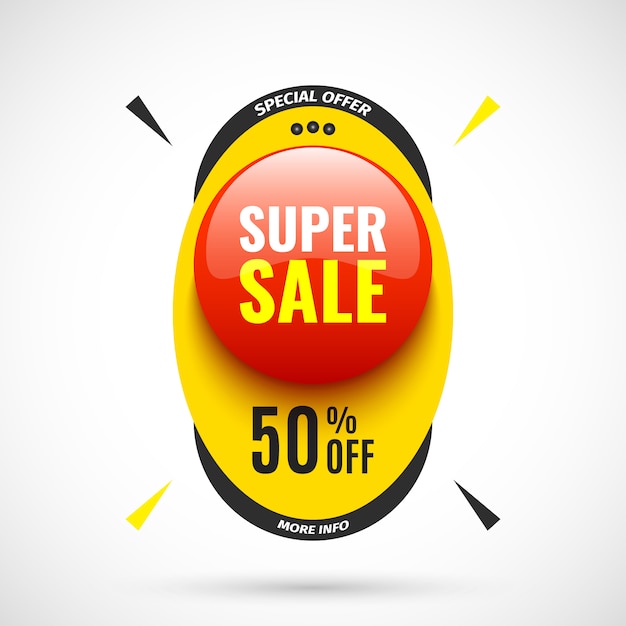 Vector super sale banner.  illustration.