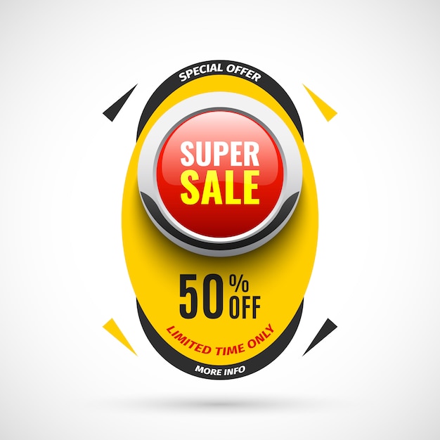 Vector super sale banner.  illustration.