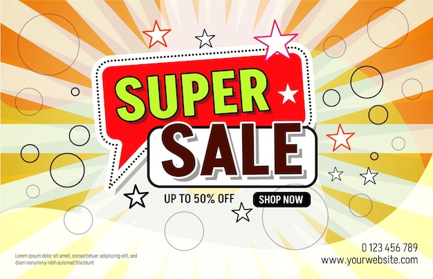 Vector super sale banner kortingspromotie