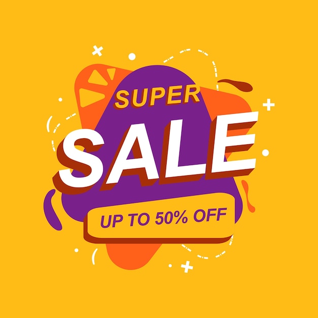 Super Sale banner promotion with yellow Background