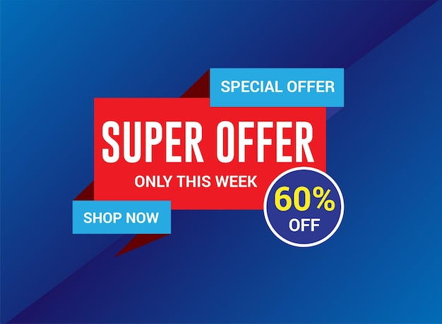 Vector super sale banner template design sale banner design only this week vector illustration