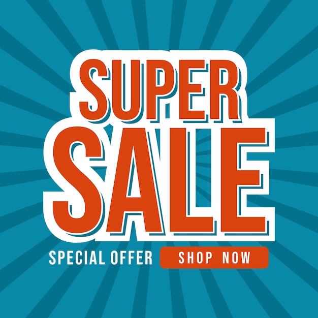 Vector super sale banner template design