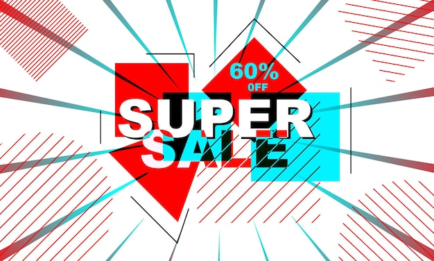 Vector super sale banner text effect