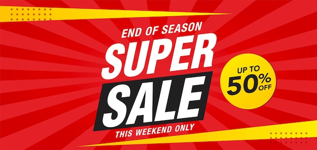 Vector super sale banner vector template design