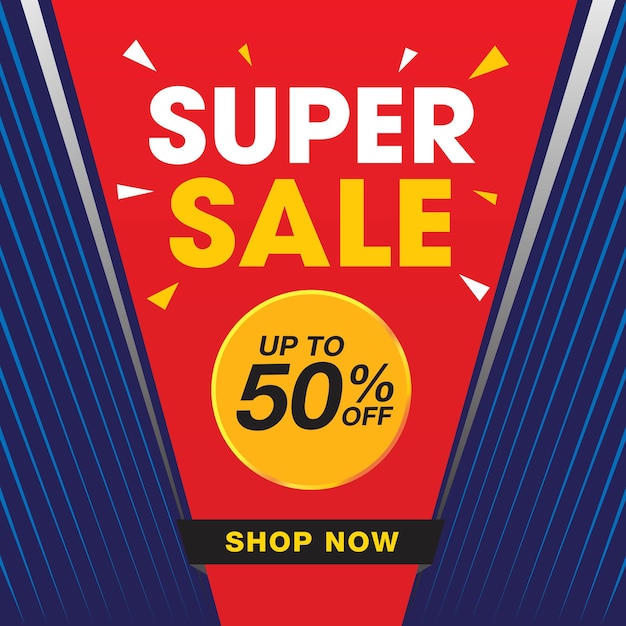 Vector super sale banner vector template design