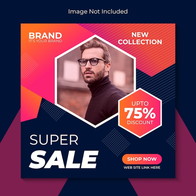 Super sale banner for web and social media