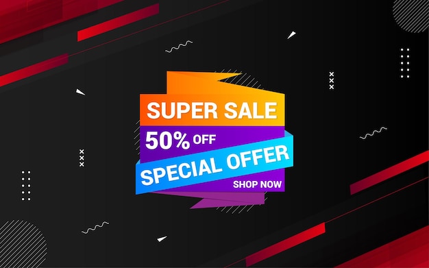 Super sale banner with editable text effect.