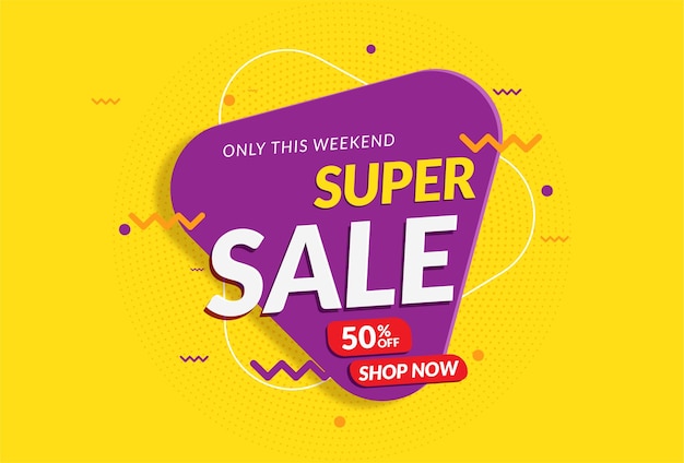 Super sale banner with offer