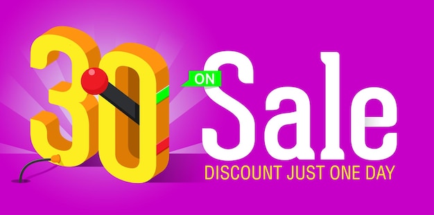Super Sale banner with switch on off