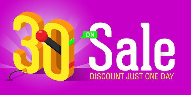 Super sale banner with switch on off