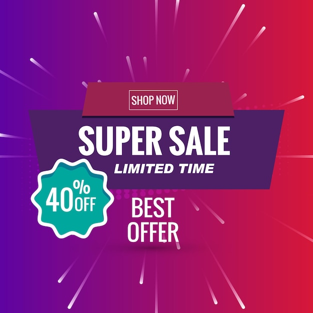 Vector super sale black friday banner limited time