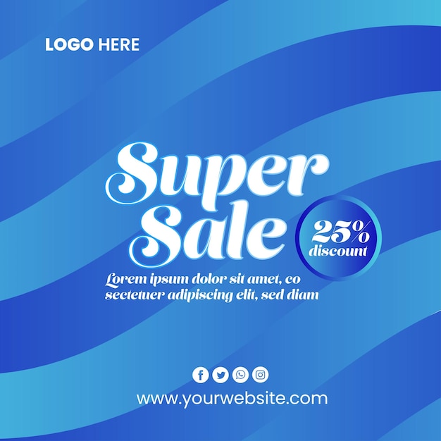 super sale creative social media post design template