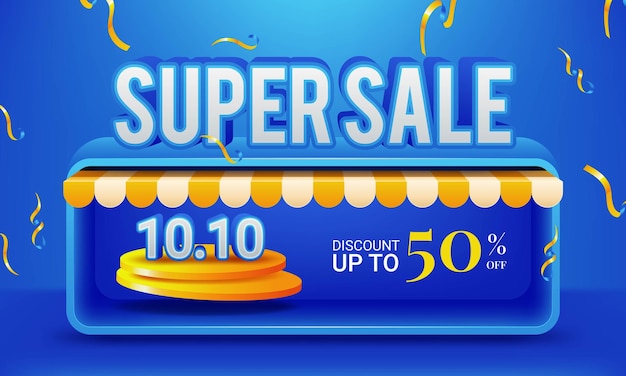 Super sale discount banner template promotion