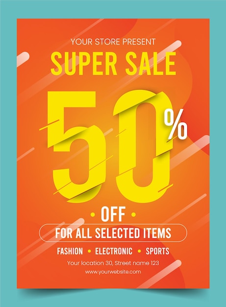 Super sale discount flyer template