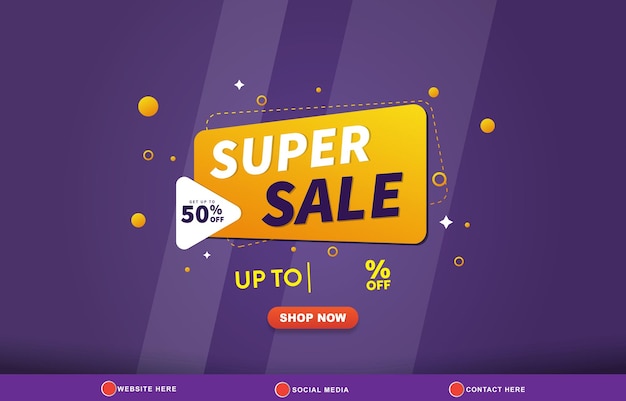 super sale discount sjabloon banner met kopieerruimte voor productverkoop met abstract gradiënt paars en blauw achtergrondontwerp 01