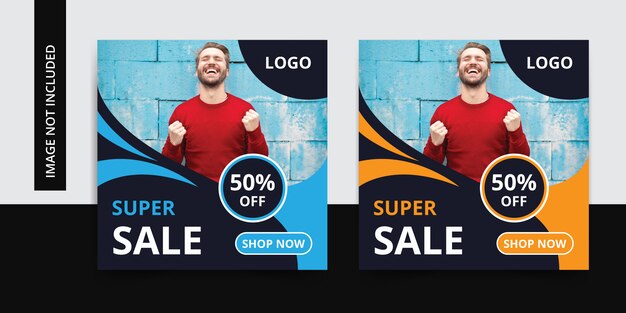 Super sale discount social media post design