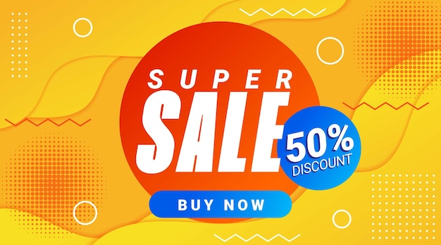 Super sale discount template banner background promotion