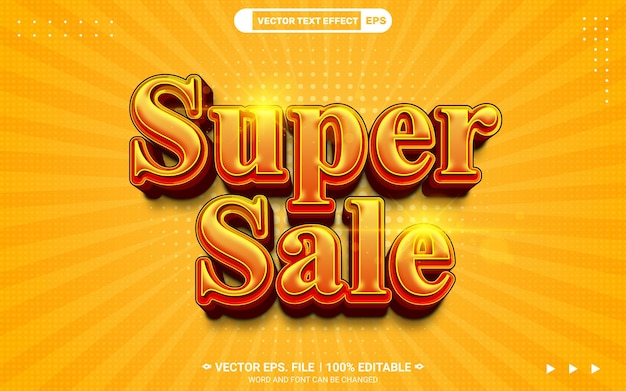 Vector super sale editable 3d vector bold text style effect