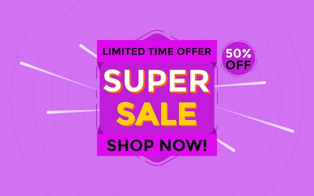 Super sale editable banner for promotion and marketing