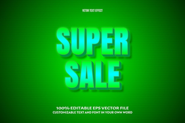 Super sale editable text effect 3 dimension emboss comic style