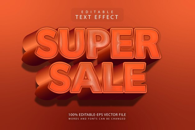 Super sale editable text effect 3 dimension emboss modern style