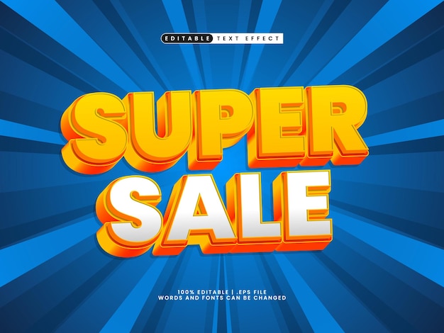 super sale editable text effect in a sale style