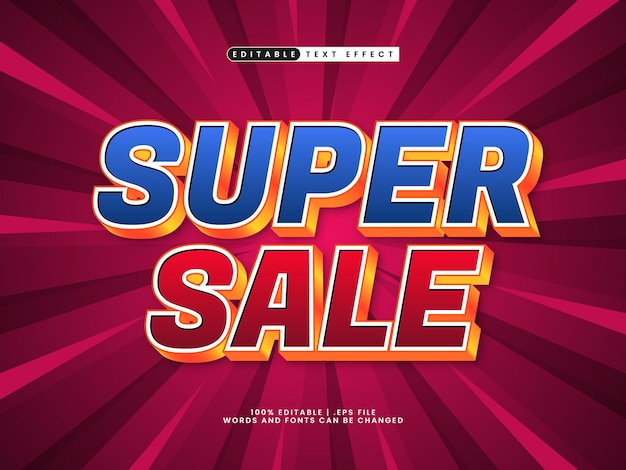 super sale editable text effect in a sale style