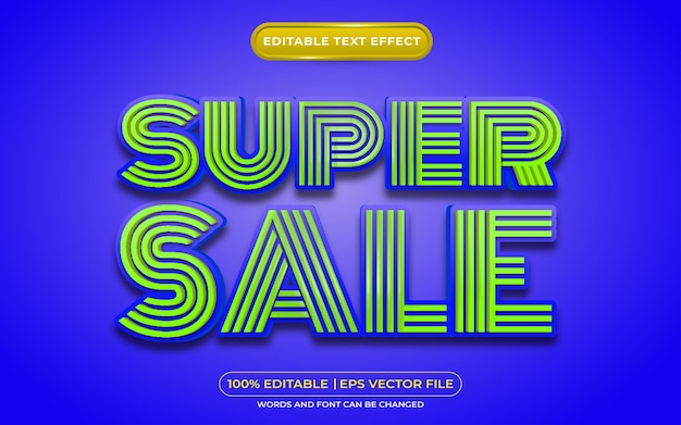 Super sale editable text effect template style