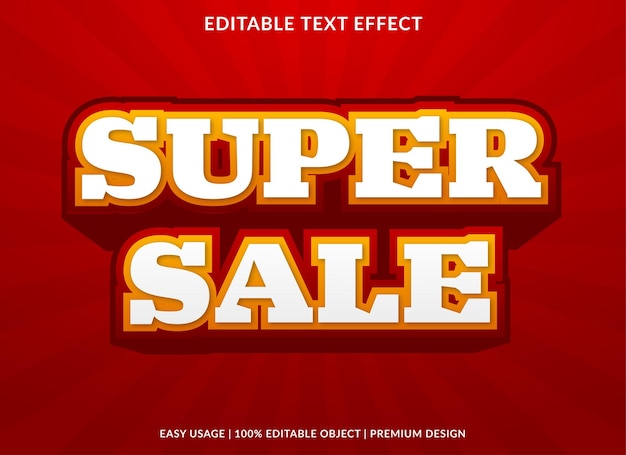 super sale editable text effect template with abstract background use for business logo and brand