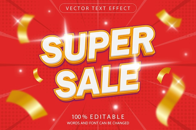 Super sale editable text effect template