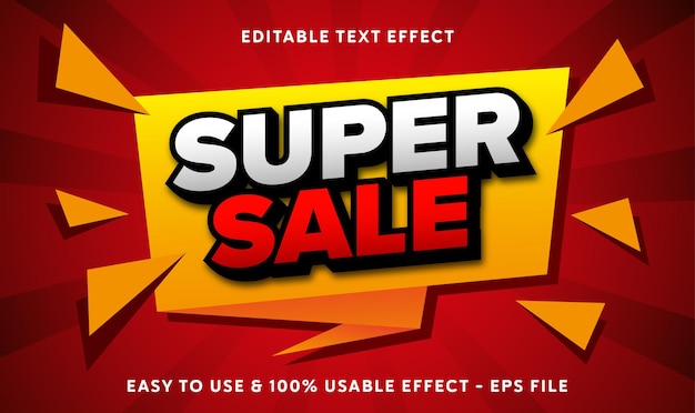 Super sale editable text effect template