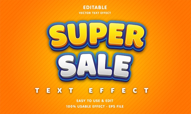 super sale editable text effect with modern and simple style