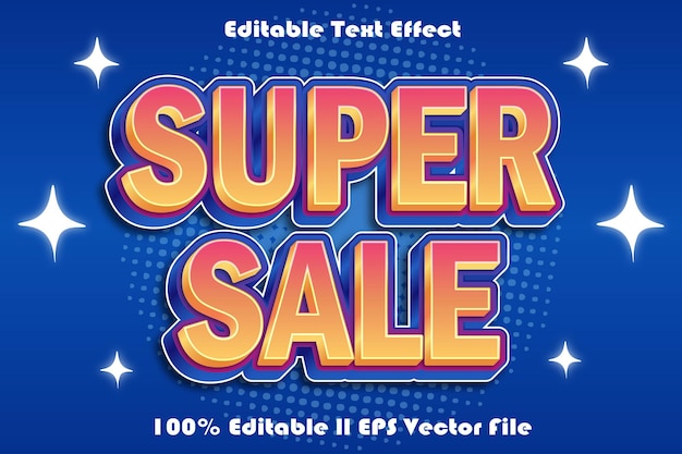 Vector super sale editable text effect