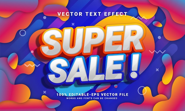 Супер распродажа редактируемый текстовый стиль эффект тематическое продвижение продаж