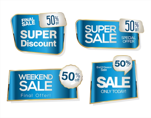 Super sale gold and white retro badges and labels collection