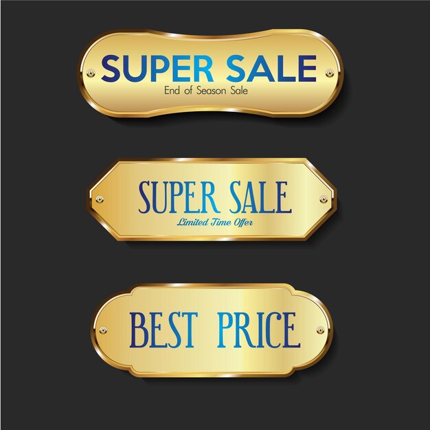 Super sale golden retro badges and labels collection