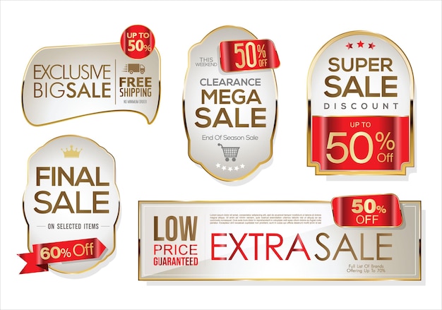 Vector super sale golden retro badges and labels collection