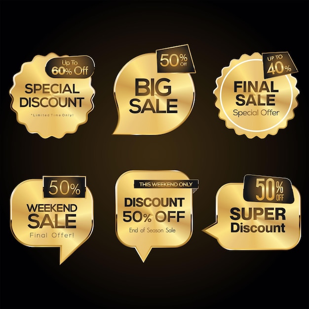 Super sale gouden en witte retro badges en labels-collectie