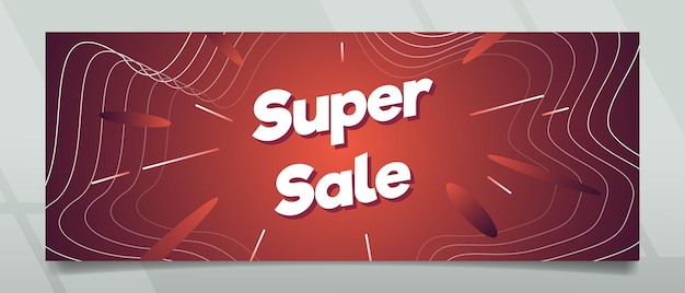 Vector super sale gradient background banner design