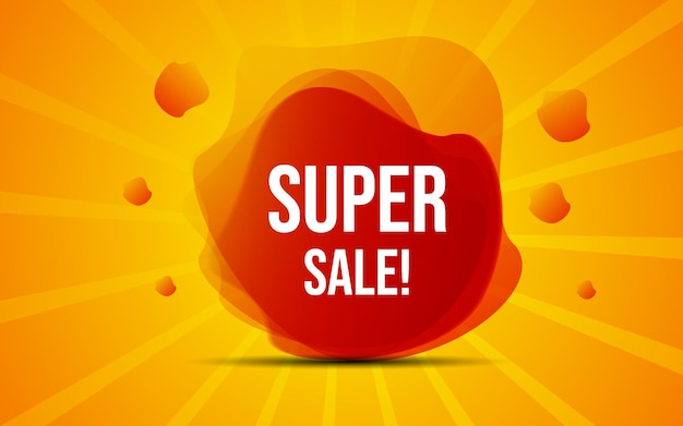 Vector super sale on gradient background