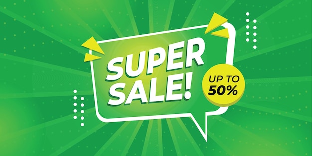 Vector super sale green background free vector