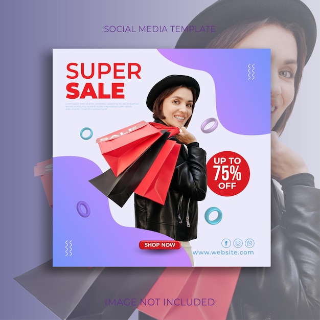 Vector super sale instagram post