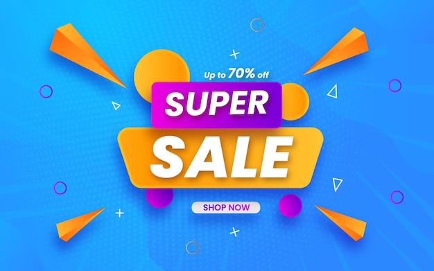 Vector super sale modern banner design