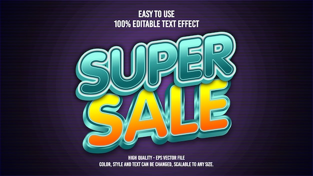 Super sale Modern editable text effect vibrant color hot sale 3D Text effect style vector template
