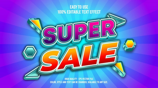 Super sale Moderne bewerkbare tekst-effect levendige kleur hot sale 3D Text effect stijl vector sjabloon